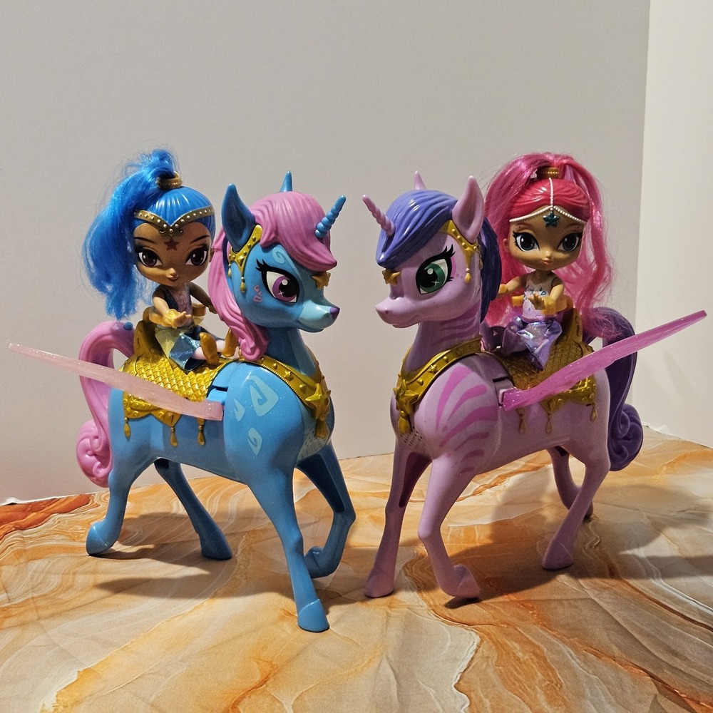 Fisher Price Shimmer Shine Magical Flying Zahracorn Zoomdust Zahrora Dolls Lot